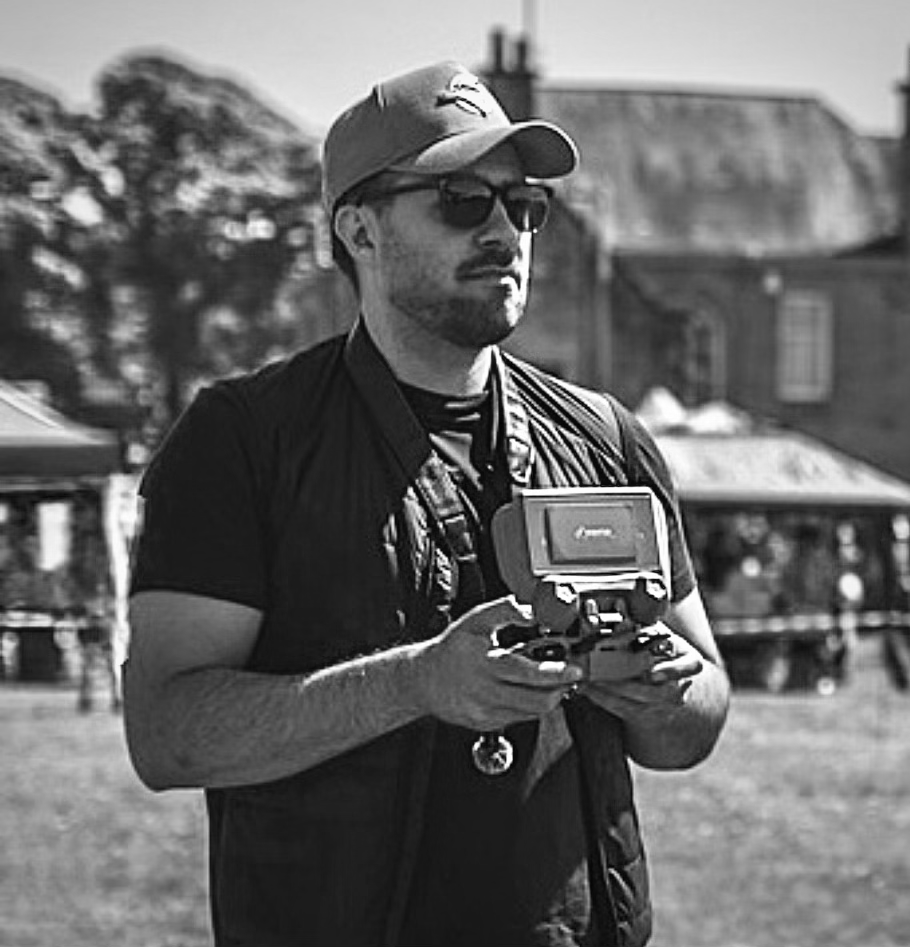 Guy Wistuba operating a drone