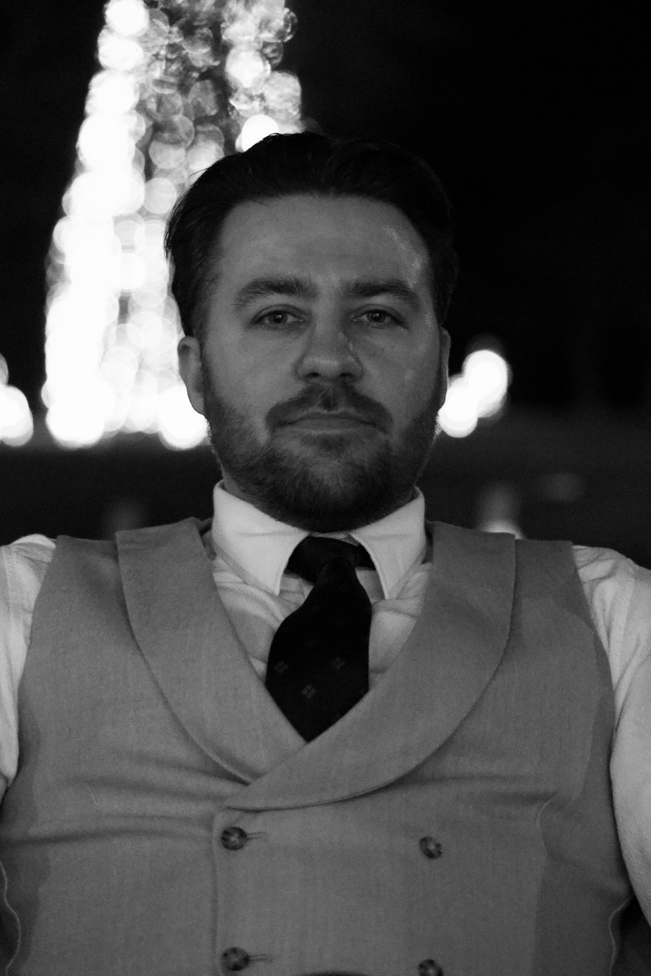 Black and white portrait of Guy